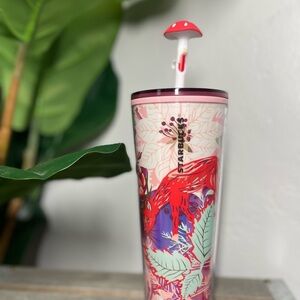 Starbucks Floral Tumbler with Straw